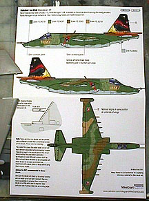 Instructions sheet for Mike Grant Decals Sukhoi Su-25K
